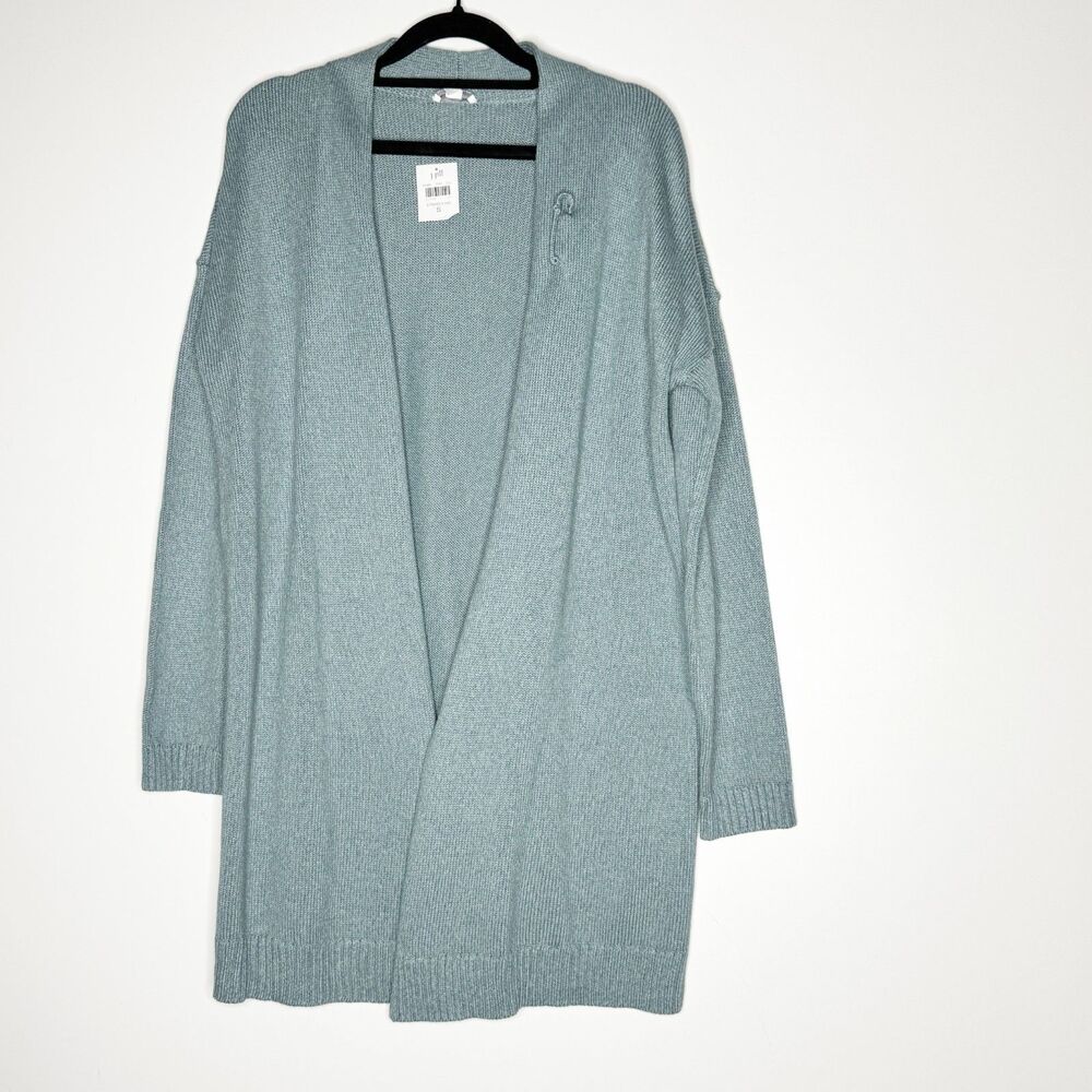 NEW J.Jill Pure Jill Rib Cardigan Knit Safety Pin Closure Women's Size Small